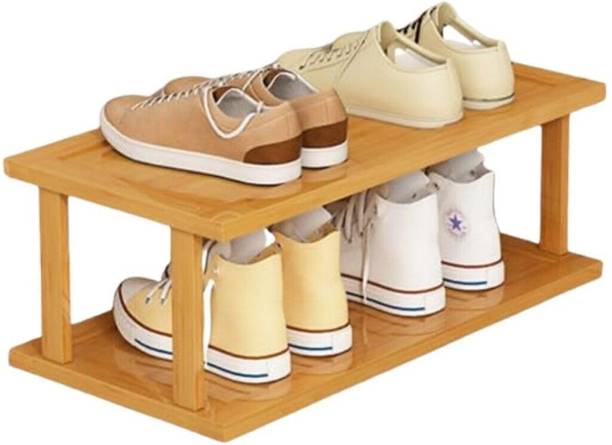 SHOPIVAAN Standing Wooden Shoe Rack for Hallway Closet Living Room Entryway Organizer Solid Wood Shoe Stand