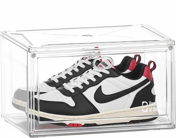 HOUSE OF QUIRK Large Shoe Boxes with Magnetic Door, Clear Stackable Plastic Shoe Containers Plastic Shoe Stand