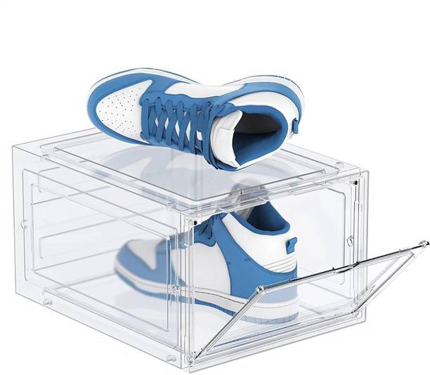 Clefairy Shoe Boxes Clear Plastic Stackable 1 Pack Sneaker Storage Box Plastic Collapsible Shoe Stand