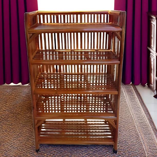 UnrealMonk Handmade 5 shelves Bamboo Shoe Rack| Stand| Organizer Bamboo Shoe Rack