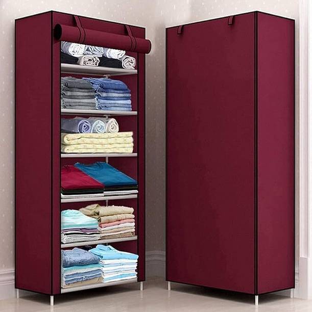 Nitin Enterprise 6 Shelves Storage Wardrobe,Foldable Cl...