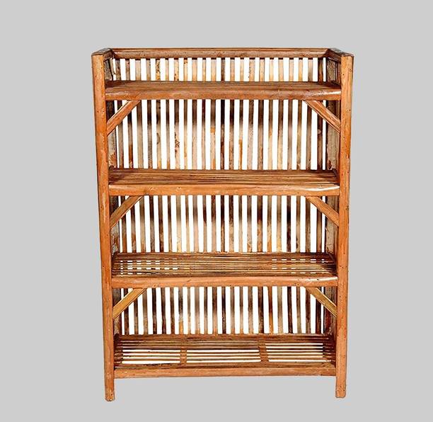 RAINBOW Wood, Bamboo,Cane shoe rack Utility Rack, Bookshelf for office, multipurpose use Engineered Wood Collapsible Shoe Stand