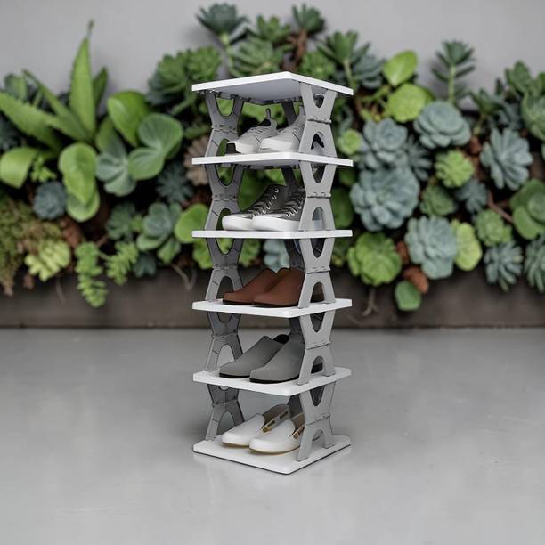SATEnterprise 5 Layer Shoe Rack Organizer | Collapsible Foldable Stand Plastic Collapsible Shoe Stand
