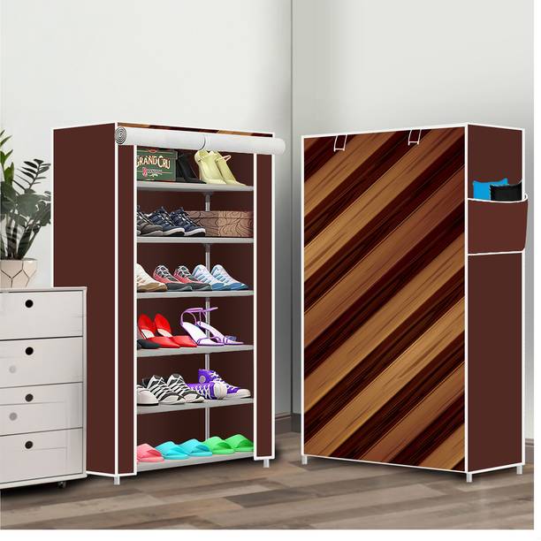 Shaym ji 6 Shelf Foldable Collapsible ShoeRack Plastic Shoe Stand