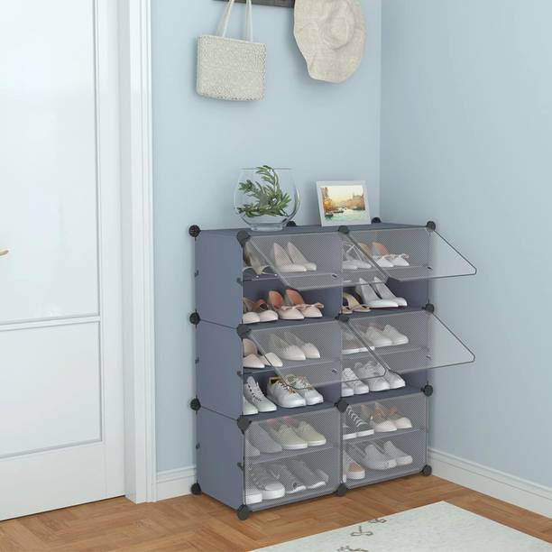 Keekos 5 Layer DIY Shoe Rack Multipurpose Storage Organizer for Home Bedroom Metal Collapsible Shoe Stand