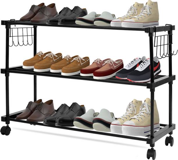 ADA High Density 3-Tier Iron Shoe Organizer Rack | Heavy Duty Shoe Cabinet | Metal Shoe Stand