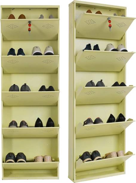 Aavatar 5 Door Ivory 21 Inch Wall Mounted Modern Shoerack Metal Shoe Rack