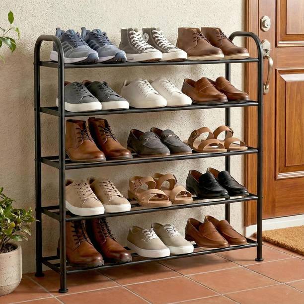 Sasimo 5 Layer Metal Shoe Stand For Home Durable and Multipurpose Shoe Rack Plastic Collapsible Shoe Stand