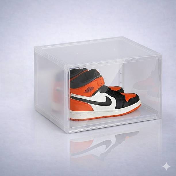 AVYARA AVYARA Transparent Stackable Shoe Storage Box Organizer Plastic Shoe Rack