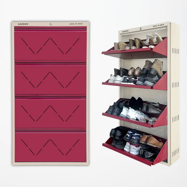 Sairox SAIROX Double shelves Four Door Wall mounted 24-28 Pair, (29*8.5*56)Inches Metal Shoe Rack