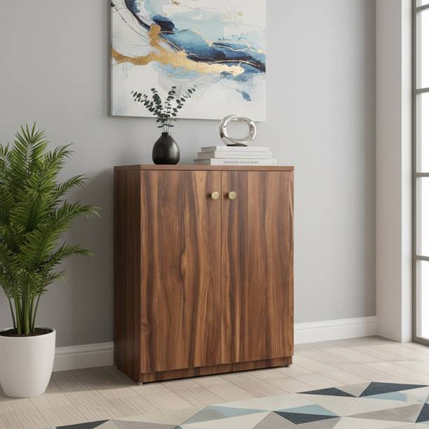 Urbanovia Cabinet with Doors, 4Tier Storage Organizer for Entryway,Bedroom and Living Room Engineered Wood Shoe Rack