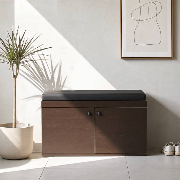 ग्रीन सोल 2 door Shoe Rack with Seat इंजीनियर्ड वुड जूते का रैक