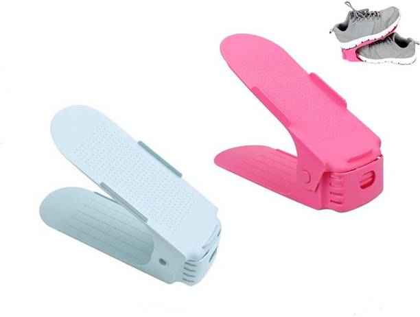 BBD Kitchen Shop Double Layer Shoe Rack Organizer Holder for Closet Plastic Shoe Stand Plastic Shoe Stand