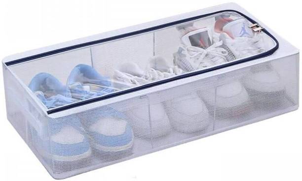 Grebe Clear Foldable Shoe Box Organizer Dustproof Space-Saving Transparent Shoe Rack Leatherette Shoe Rack