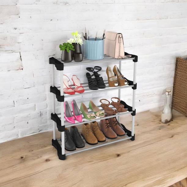 hph craftt Stackable & Expandable Shoe Rack - 4-Tier Plastic Shoe Organizer for Entryway Plastic Shoe Rack