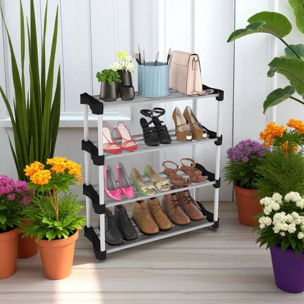 hph craftt 4-Tier Multi-Purpose Plastic Stand - Organizer for Entryway, Closet, & Mudroom Plastic Shoe Rack