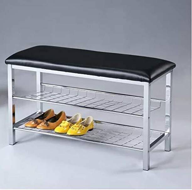 Indian Decor 317788 Shoe Rack for Home and Office/Shoe Bench/Hallway Bench with Storage Metal Shoe Rack