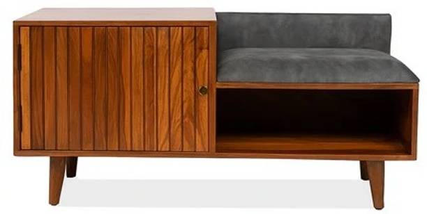 PAPA JET Wooden Shoe Rack Bench with Cushion Seat Engineered Wood Shoe Rack