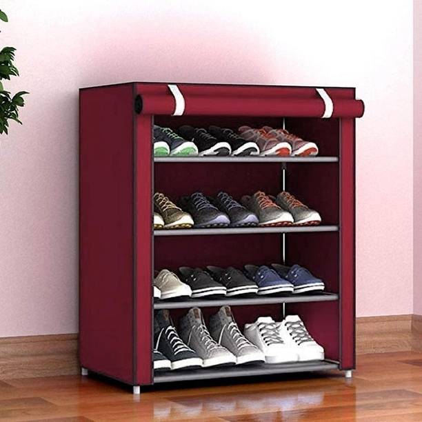 DEMARK Shoes Rack for Home, Adjustable Shoe Stand | Lightweight with Plastic Pipes Plastic Collapsible Shoe Stand
