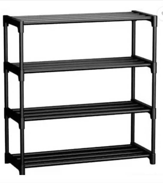FurniGully 4 LAYER PLASTIC Durable and Multipurpose Shoe Rack Plastic Metal Collapsible Shoe Stand