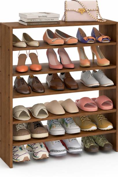 Flipkart Perfect Homes 6 Tier Shoe Rack for Home, Shoes Chappal Slippers Organizer Stand 60*24*90cm Engineered Wood Shoe Rack
