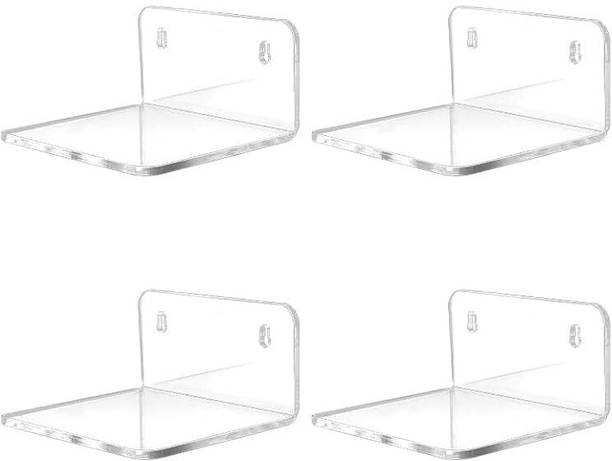 ANISTUFFs Wall-Mounted Shoe Rack – 4 Pack | Self-Adhesive Clear Acrylic Storage Shelves Plastic Shoe Stand