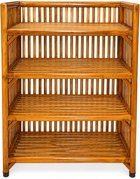 Alvriq Premium 4 Tier Bamboo Storage Rack Bamboo Shoe Rack