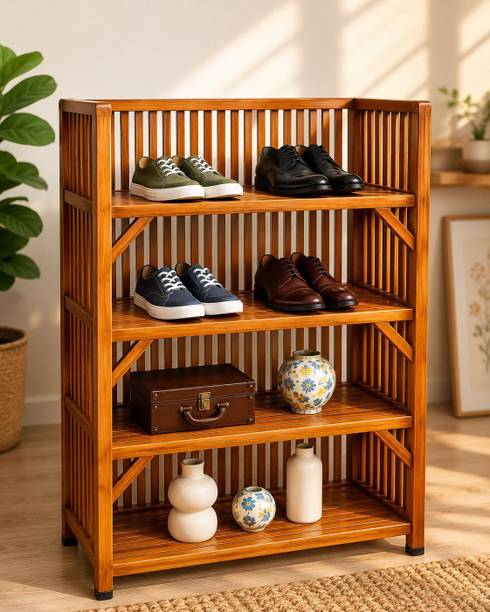 Haniya Traders Bamboo Shoe Rack