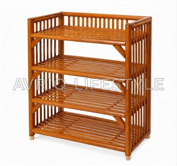 ALVRIK LIFE ALVRIQ LIFESTYLE 4 TIER BAMBOO SHOERACK FOR ORGANIZER Bamboo Shoe Stand