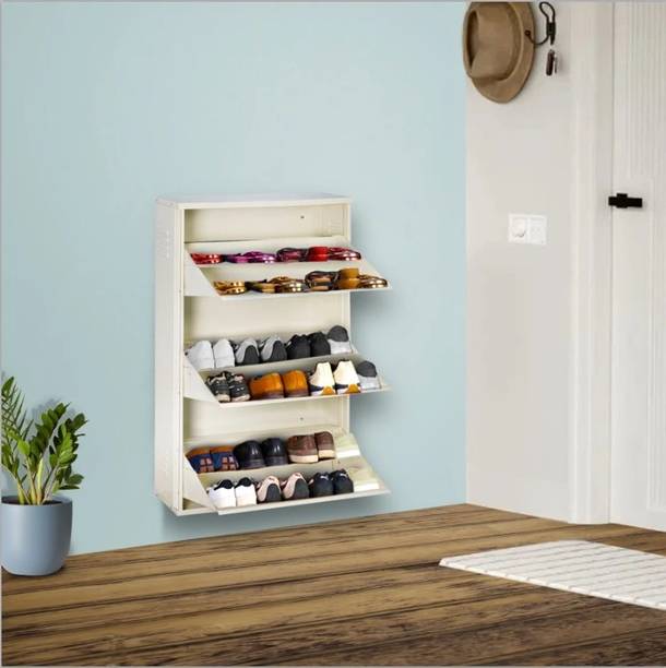 Delite Kom 29 Inch Wide, 6 Shelf | Double Decker | Store 24 Shoe/36 Slipper | Wall Mount Metal Shoe Rack