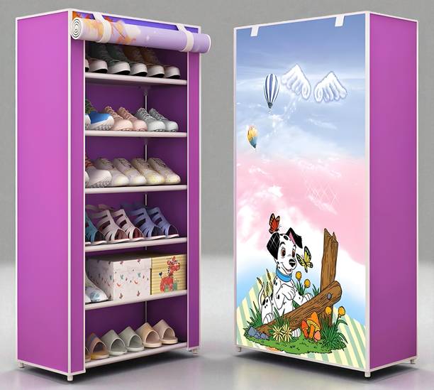 colcum A6 Portable Fabric Storage Wardrobe, Multi-Shelf Clothes Organiser Micro Fiber Collapsible Wardrobe