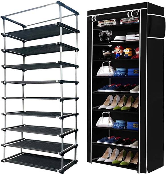 GirjaHub Multipurpose shoe rack/Wardrobe Heavy Material PVC Plastic Pipes with cover Plastic Shoe Stand