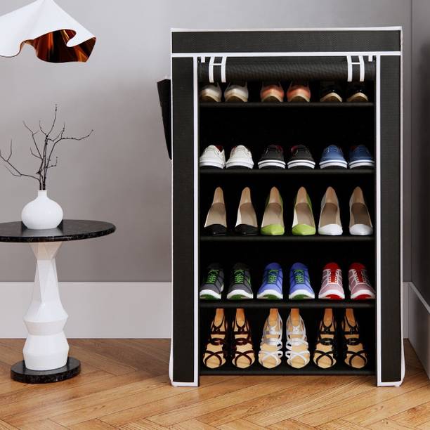 Flipkart Perfect Homes plastic pipes & 5 shelf covered Plastic Collapsible Shoe Stand