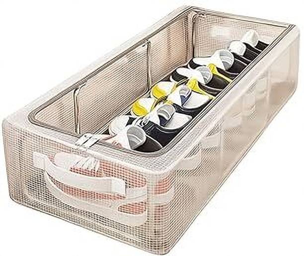 SEAHAVEN Shoe Organizer for Closet, 16-Inch Shoe Storage Containers Boxes with Frame Plastic Shoe Stand