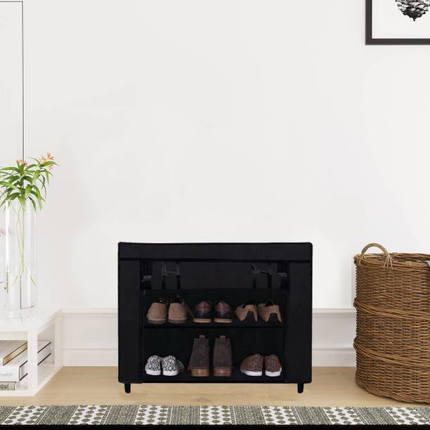 KOnline B_2L_BLACK Metal Shoe Rack
