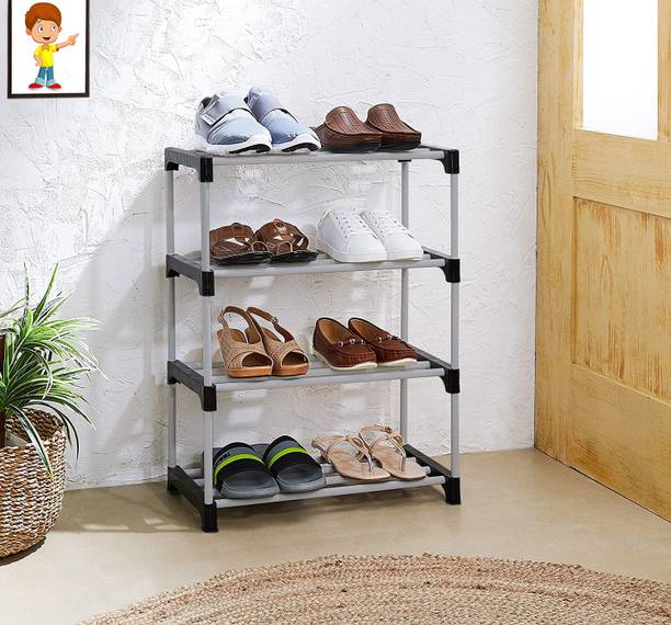 FLIPZON Premium Storage Rack for Books. Toys, Shoes Easy to Move & Assemble Metal, Plastic Shoe Stand