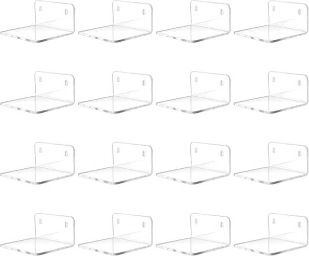ANISTUFFs Wall-Mounted Shoe Rack – 16 Pack | Self-Adhesive Clear Acrylic Storage Shelves Plastic Shoe Stand