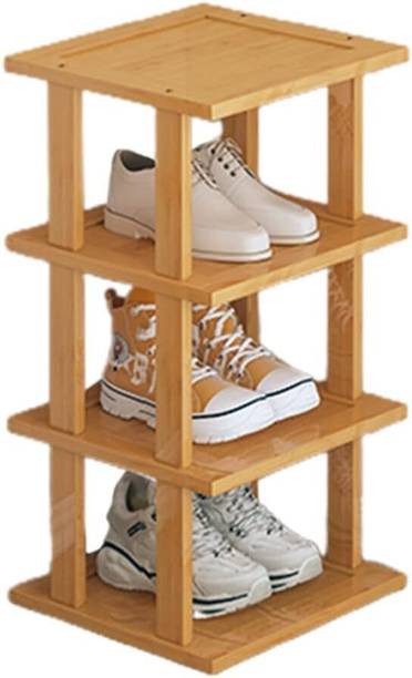 STARWORK BAMBOO SHOE ORGANIZER FOR CORNER BEDROOM HALLWAY VERTICAL SHOE RACK FOR ENTRYWAY Bamboo Shoe Rack
