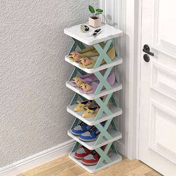 VP ENTERPRISE 6 Tier Foldable Shoe Rack | Multipurpose Storage Organizer | Space Saving Plastic Shoe Rack