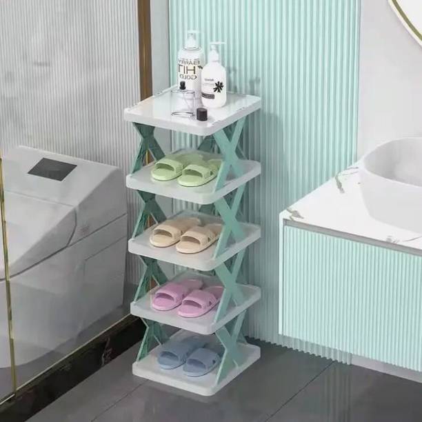 Ali tex 5 Layer Foldable Shoe Rack & Storage Organizer Plastic Shoe Rack