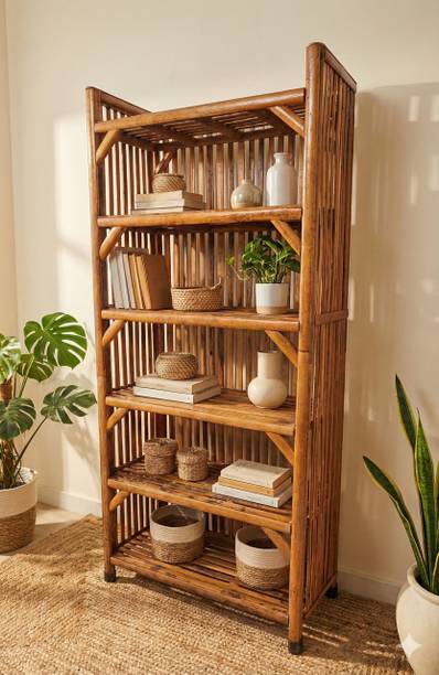 EVRA Wood Bamboo Cane Multipurpose Book Shelf Shoe Rack Chappal Stand for Home Office Bamboo Shoe Rack