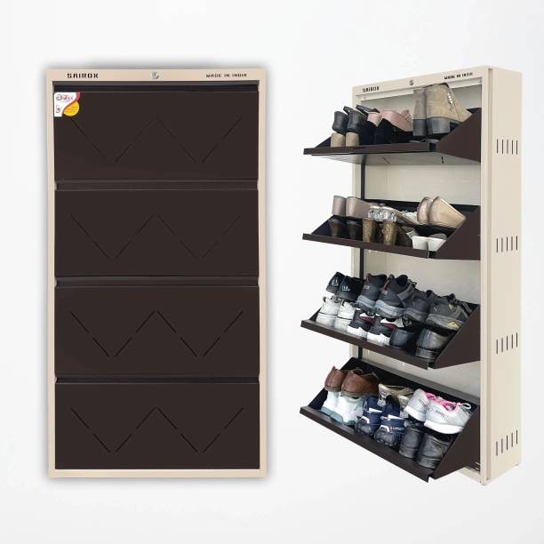Sairox SAIROX Double shelves Four Door Wall mounted 24-28 Pair, (29*8.5*56)Inches Metal Shoe Rack