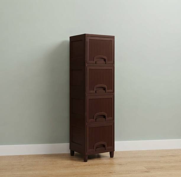 Surety for Safety Plastic Multipurpose Storage Cabinet for Bedroom Use Plastic Free Standing Cabinet