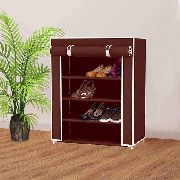 ZENVEXYO 4-Tier Adjustable Cloth Storage Organizer Heavy Duty Plastic Micro Fiber Collapsible Wardrobe