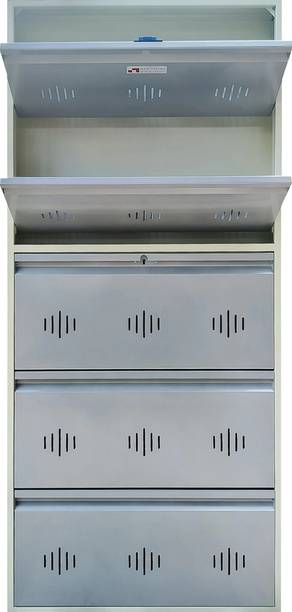 Nakshatra Technology 5 Door Metal Shoe Storage Cabinet with Dual Lock | Wall Mounted | Rust Free Metal Collapsible Shoe Stand