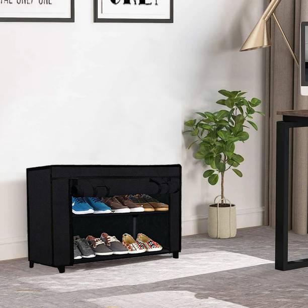 Philoshop I_2L_BLACK Metal Shoe Rack