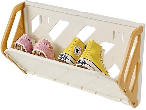 gustave Wall Mounted Folding Shoe Rack Plastic Organizer for Home Storage Plastic Shoe Rack