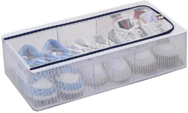 JASHKI ENTERPRISE Fabric Shoe Storage Bins Under Bed Shoe Storage Organiser Folding Plastic Shoe Stand