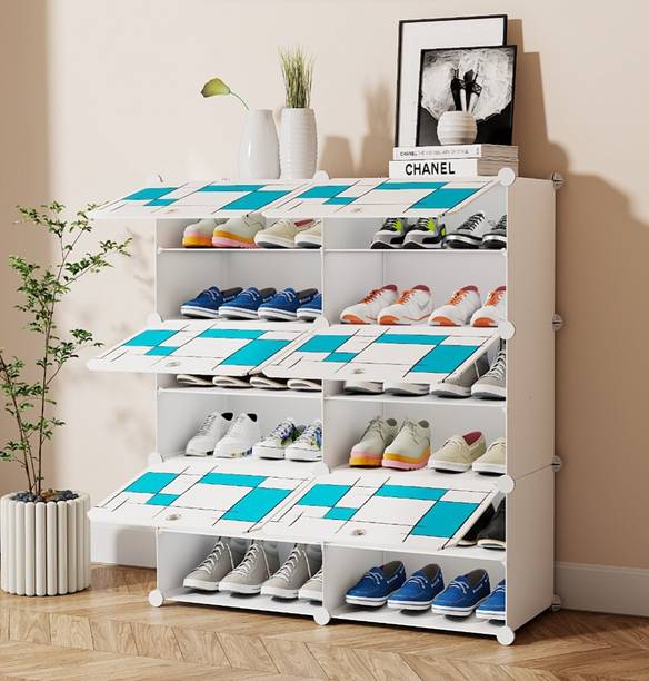 FORMONIX 6-Door 12-Shelf Plastic Collapsible Cupboard PP Collapsible Wardrobe