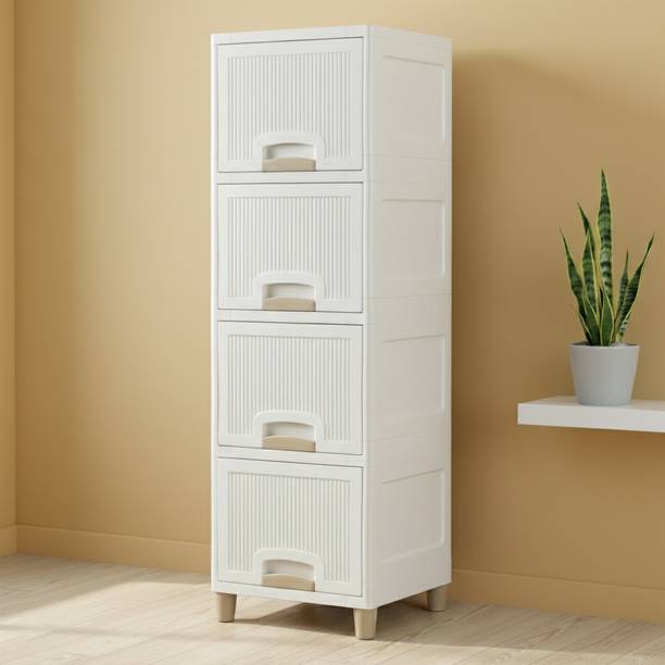 Surety for Safety Vertical Organizer for Small Apartment Bedroom Closets Plastic Free Standing Cabinet